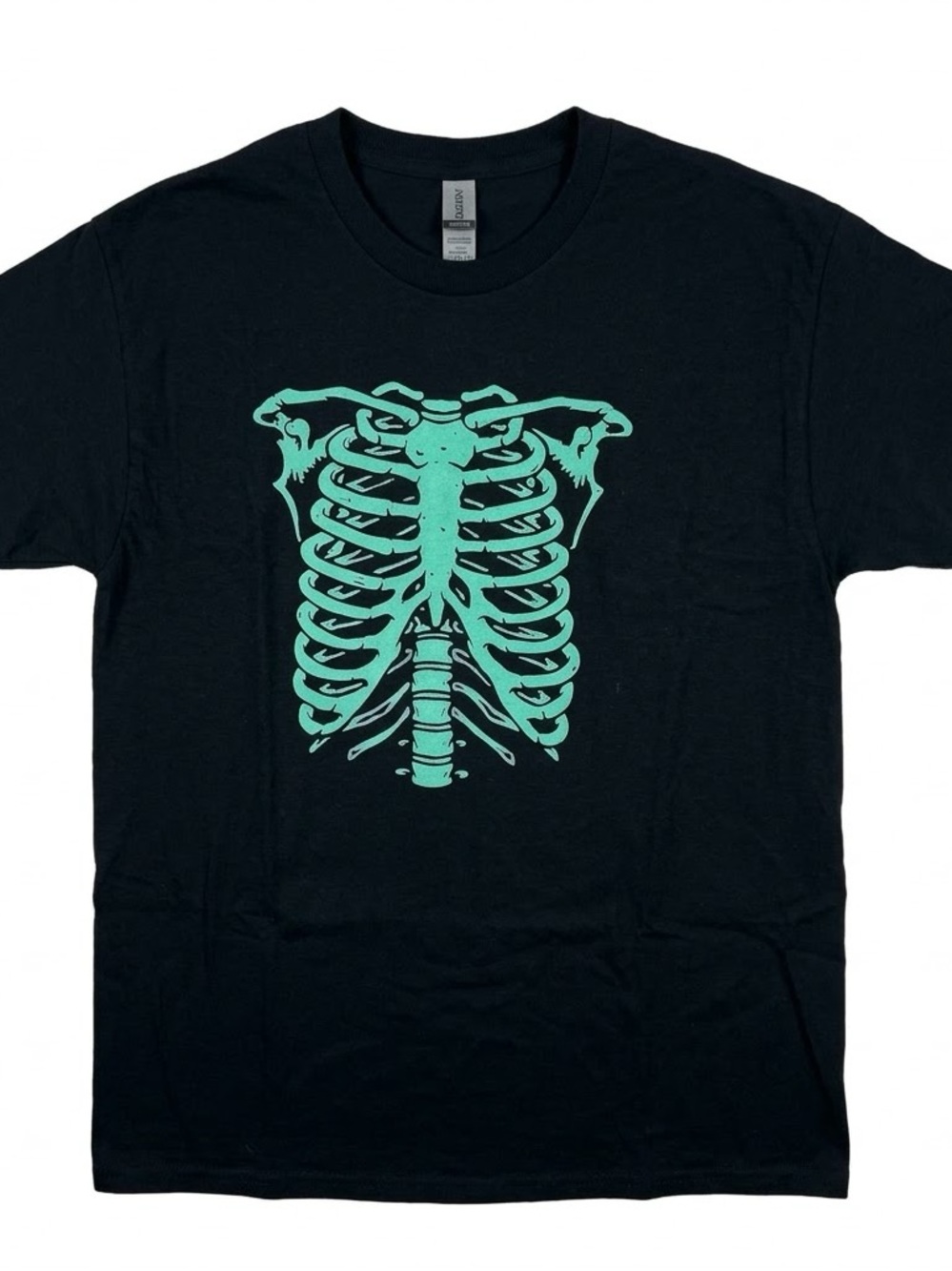 Gildan Black Tee with Mint Ribcage Graphic